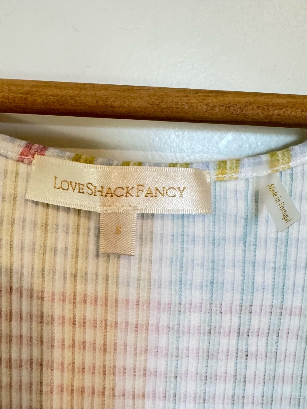Revolve LoveShackFancy Zoie Printed Mini Dress Rainbow Gingham Babydoll Sz Small - Picture 5 of 9